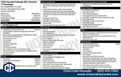 2026 Hyundai PALISADE SEL Premium FWD