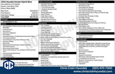 2026 Hyundai SONATA HYBRID Blue