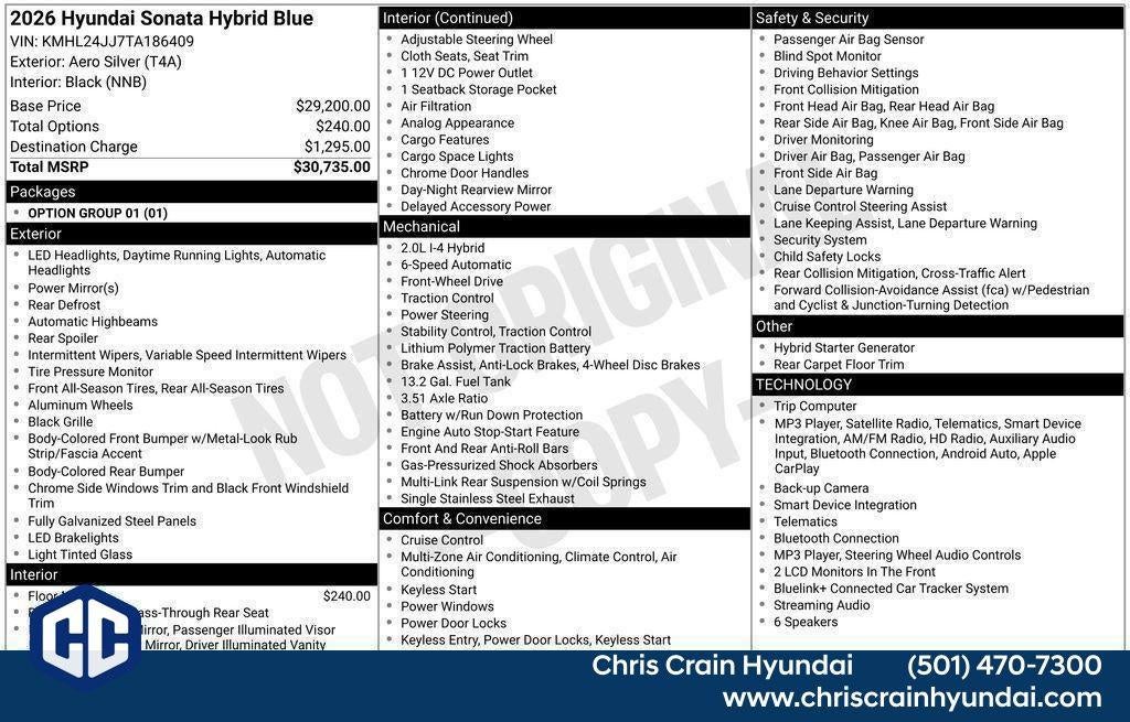 2026 Hyundai SONATA HYBRID Blue