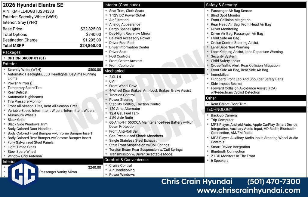 2026 Hyundai ELANTRA SE