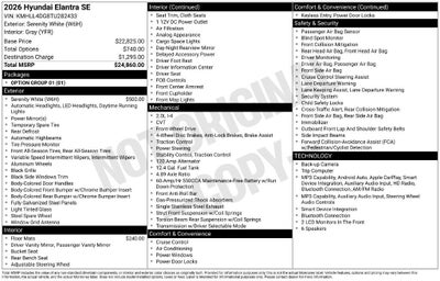2026 Hyundai ELANTRA SE