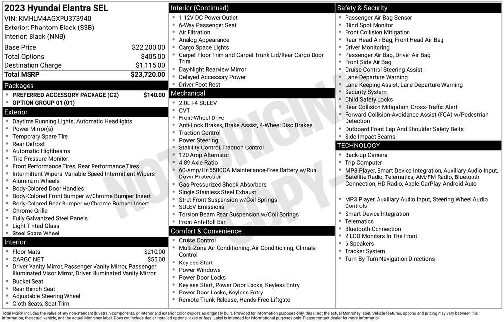 2023 Hyundai ELANTRA SEL