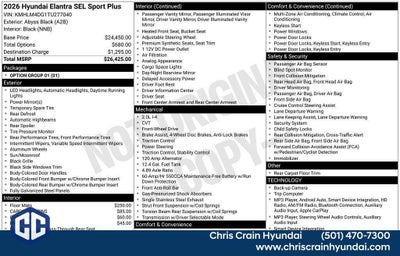 2026 Hyundai ELANTRA SEL Sport Plus
