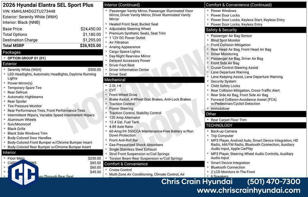 2026 Hyundai ELANTRA SEL Sport Plus