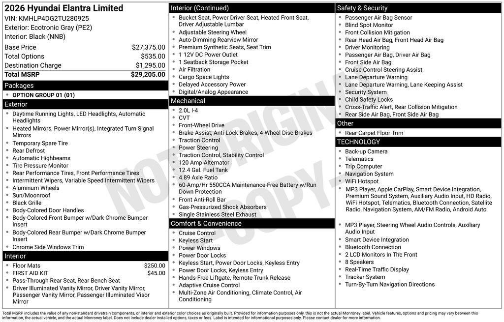2026 Hyundai ELANTRA Limited