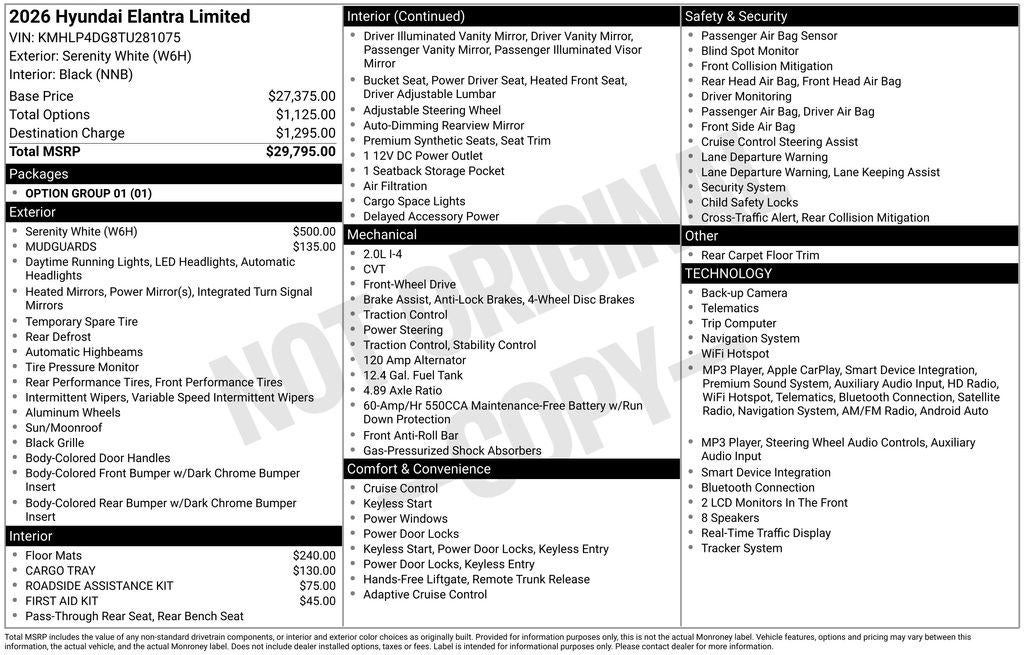 2026 Hyundai ELANTRA Limited