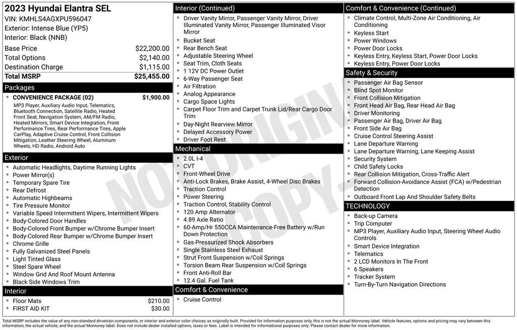 2023 Hyundai ELANTRA SEL