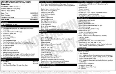 2026 Hyundai ELANTRA SEL Sport