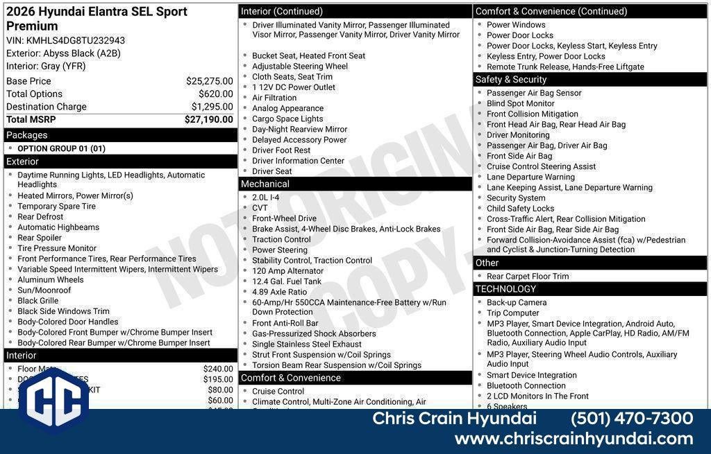 2026 Hyundai ELANTRA SEL Sport
