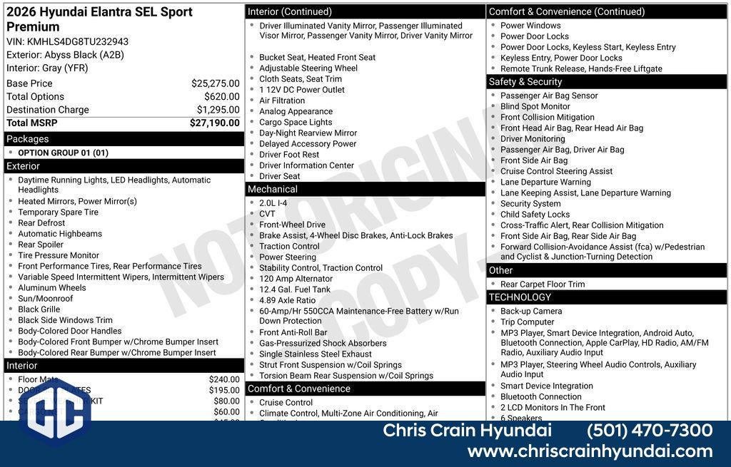 2026 Hyundai ELANTRA SEL Sport