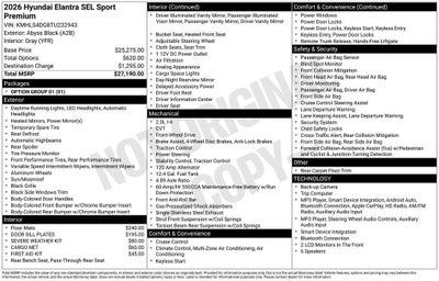 2026 Hyundai ELANTRA SEL Sport