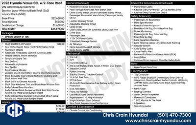 2026 Hyundai VENUE SEL W/Two-Tone Roof