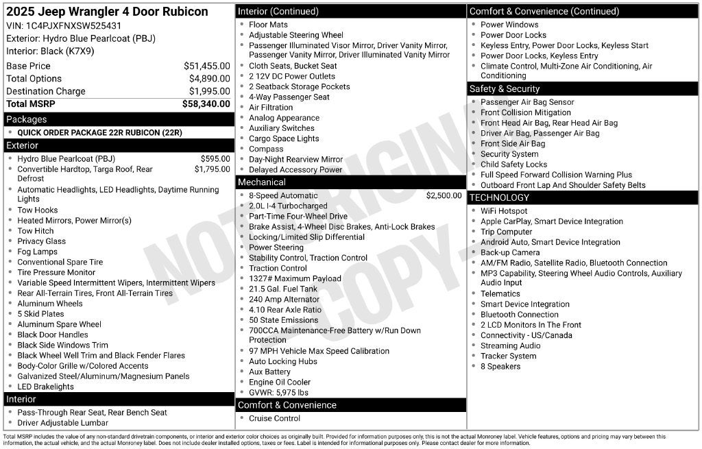 2025 Jeep Wrangler 4-Door Rubicon 4x4