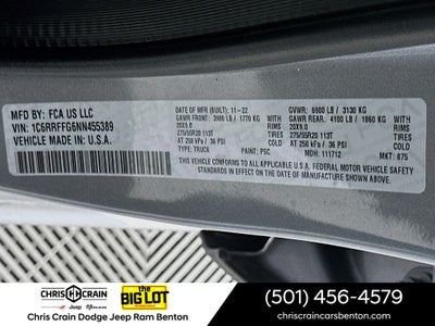 2022 RAM 1500 Big Horn Crew Cab 4x4 5'7' Box