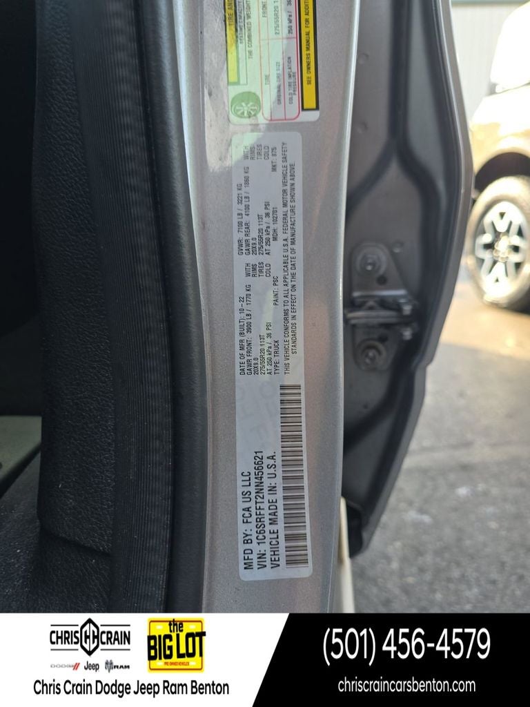 2022 RAM 1500 Big Horn Crew Cab 4x4 5'7' Box