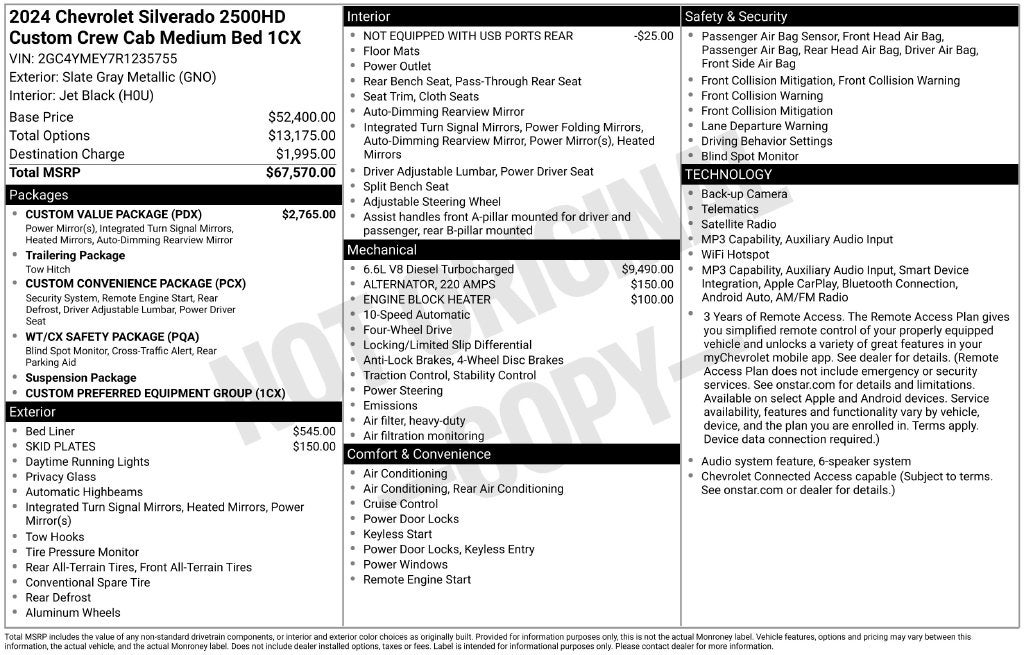 2024 Chevrolet Silverado 2500HD 4WD Crew Cab Standard Bed Custom