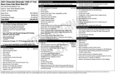 2021 Chevrolet Silverado 1500 4WD Crew Cab Short Bed LT Trail Boss