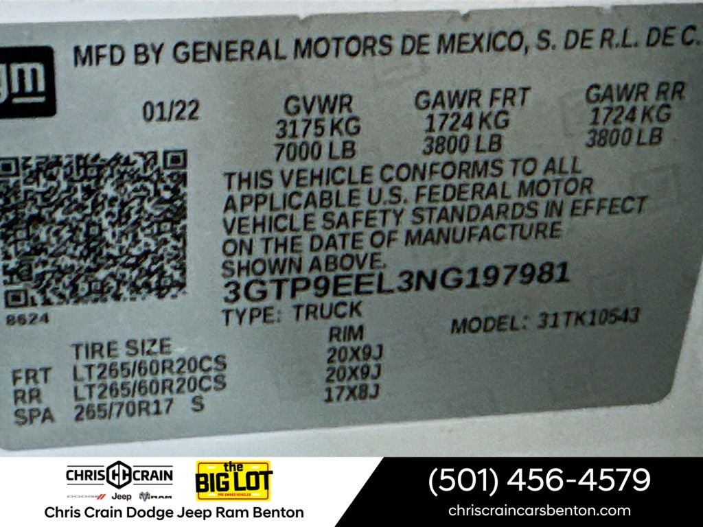 2022 GMC Sierra 1500 Limited 4WD Crew Cab Short Box AT4