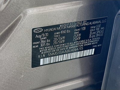 2020 Hyundai SANTA FE SEL 2.0T