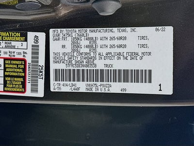 2022 Toyota Tundra Hybrid 1794 Edition