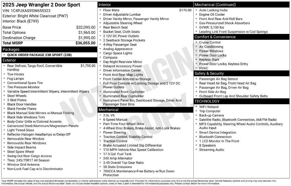 2025 Jeep Wrangler 2-Door Sport 4x4