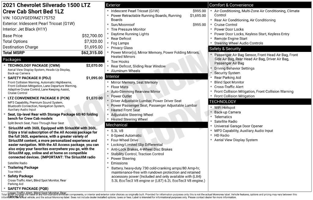 2021 Chevrolet Silverado 1500 4WD Crew Cab Short Bed LTZ