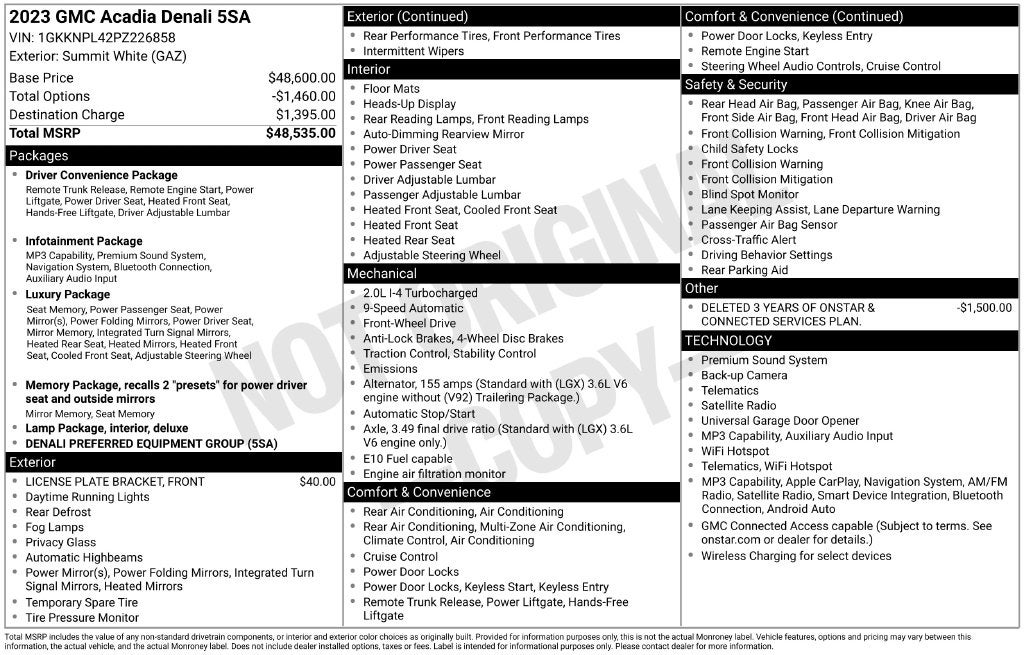 2023 GMC Acadia FWD Denali