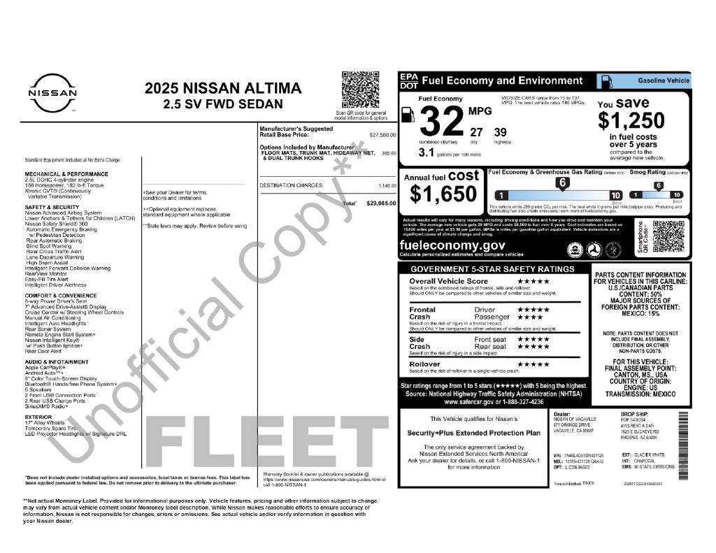 2025 Nissan Altima SV FWD
