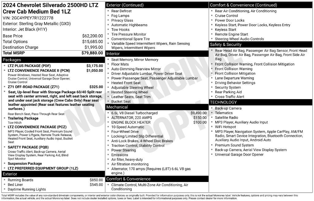 2024 Chevrolet Silverado 2500HD 4WD Crew Cab Standard Bed LTZ