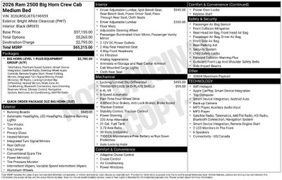2026 RAM 2500 Big Horn Crew Cab 4x4 6'4' Box