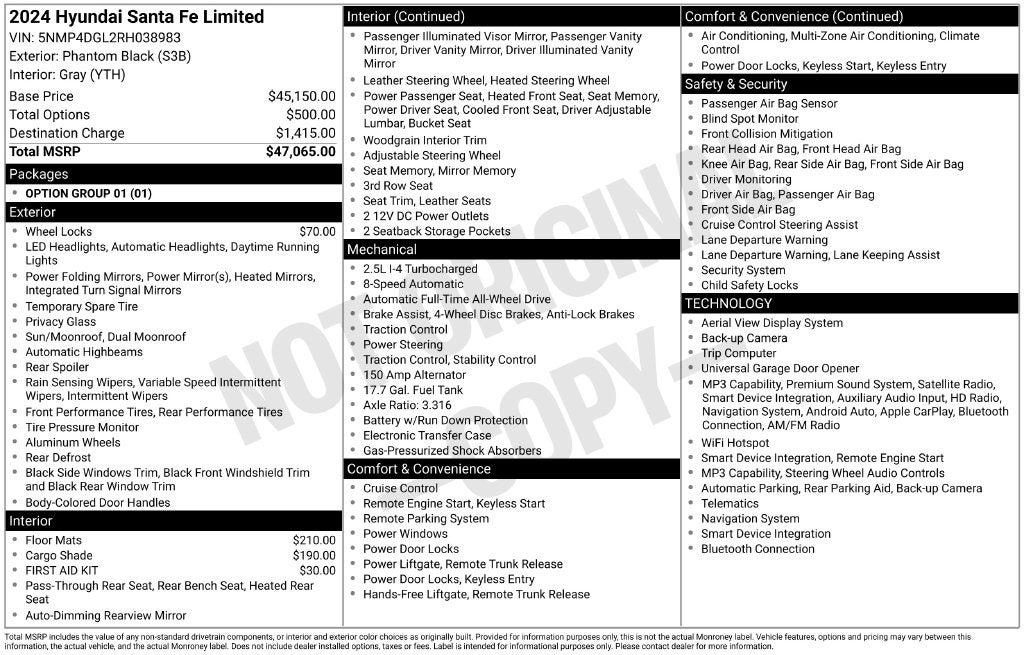 2024 Hyundai SANTA FE Limited