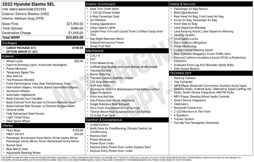 2022 Hyundai ELANTRA SEL